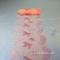 Guarnição larga do laço do bordado cor-de-rosa Sewing